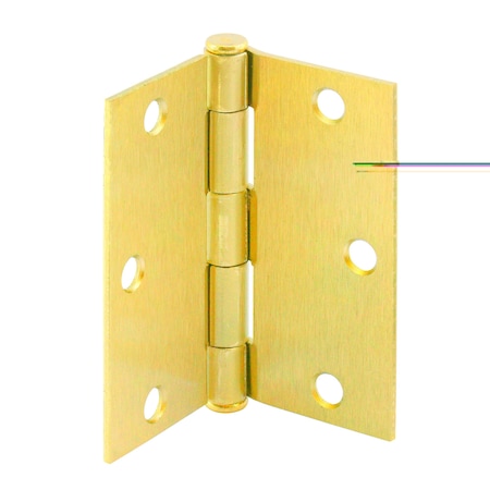 Prime-Line Door Hinge Residential Smooth Pivot, 3-1/2 in. x 3-1/2 in. w/ Square Corners, Satin Brass 12 Pack U 11502612